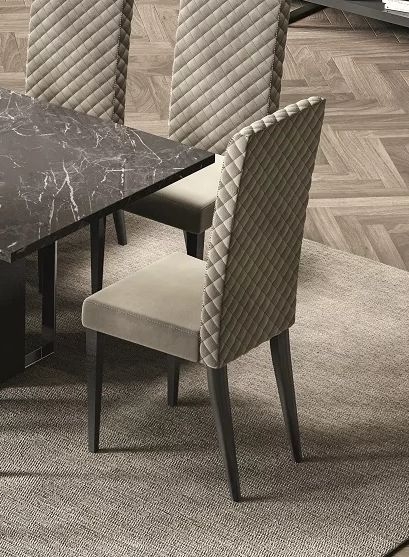 Product photograph of Carvelle Grey Velvet Quilted Checkered Luxury Italian Dining Chair Sold In Pairs from Choice Furniture Superstore.