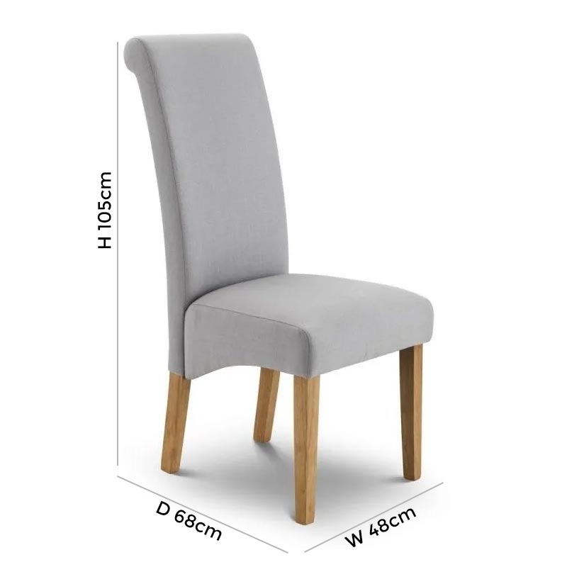 Product photograph of Rio Light Oak And Slate Grey Fabric Dining Chair Sold In Pairs from Choice Furniture Superstore.