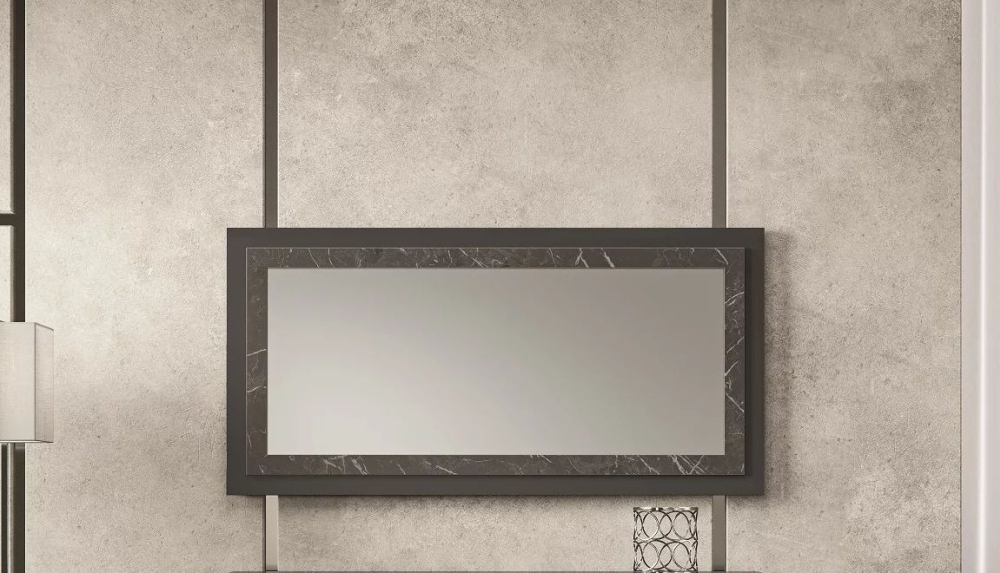 Product photograph of Carvelle Italian Dark Grey Wall Mirror from Choice Furniture Superstore.