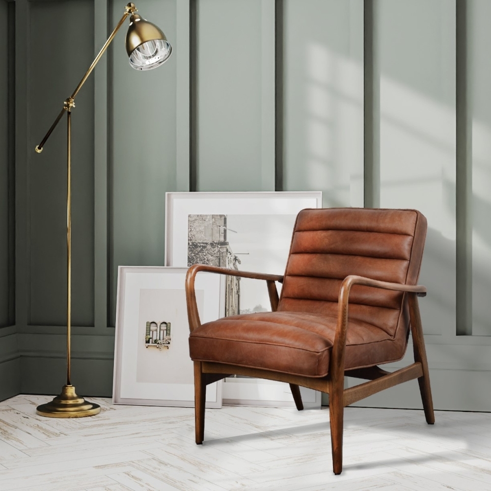 Product photograph of Carlton Additions Ribble Brown Leather Relax Armchair from Choice Furniture Superstore.
