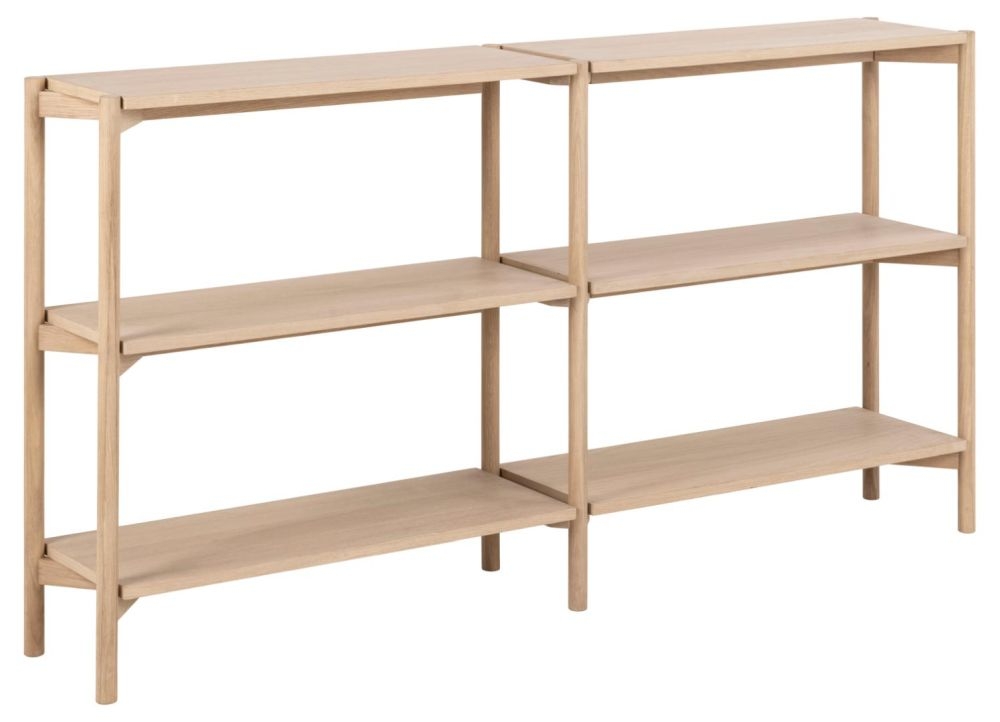 Product photograph of Bairoil White Oak Open Wide Bookcase from Choice Furniture Superstore.