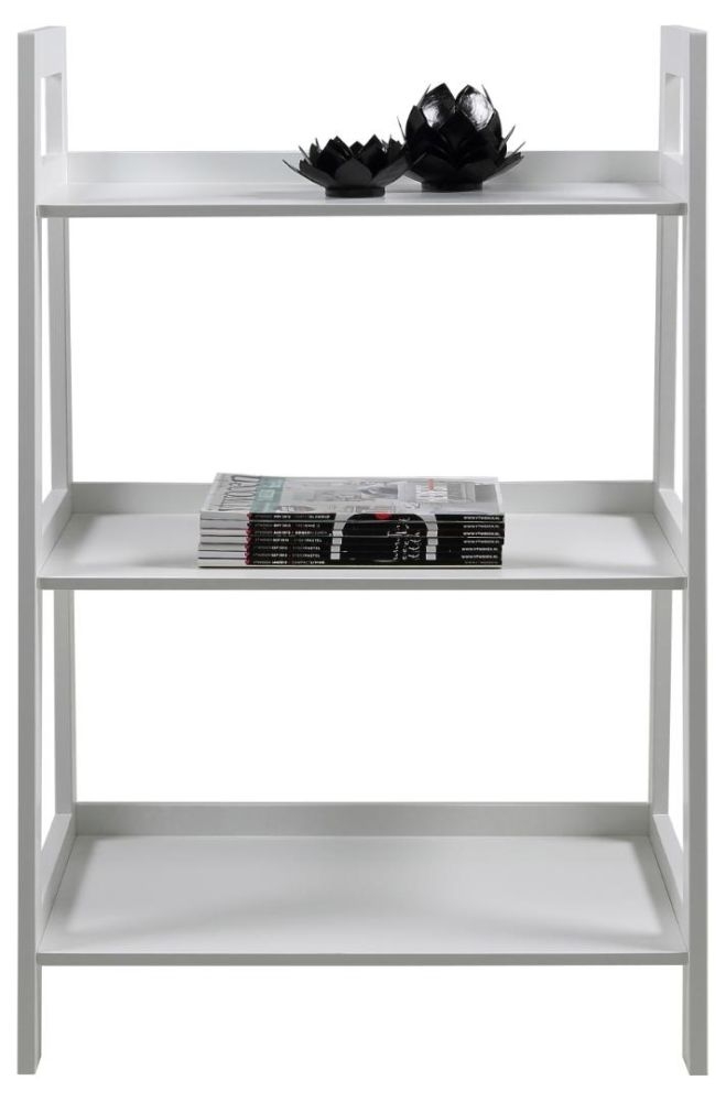 Product photograph of Welton White Ladder Bookcase With 3 Shelves from Choice Furniture Superstore.