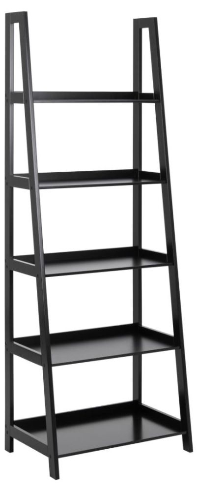Product photograph of Welton Black Ladder Bookcase With 5 Shelves from Choice Furniture Superstore.