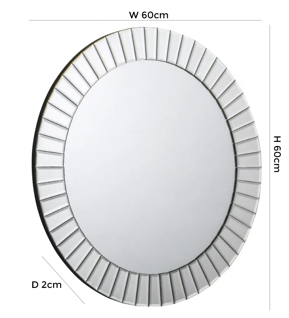 Product photograph of Sonata Round Wall Mirror - 60cm X 60cm from Choice Furniture Superstore.