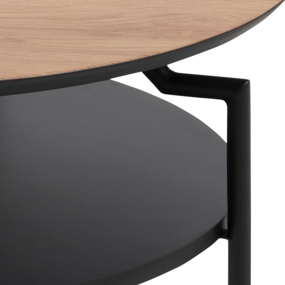 Product photograph of Gilead Oak And Black Round Coffee Table from Choice Furniture Superstore.