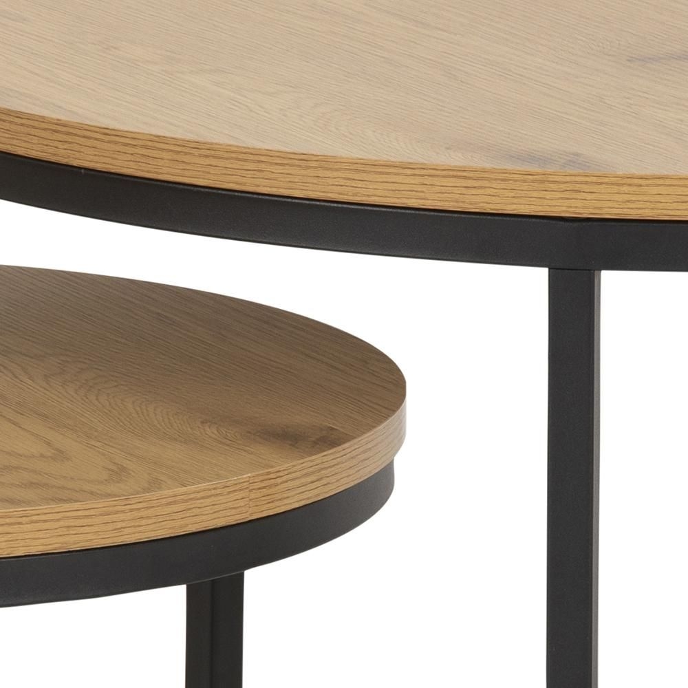 Product photograph of Soham Industrial Round Coffee Table Set Of 2 from Choice Furniture Superstore.