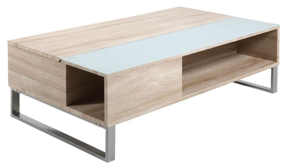 Product photograph of Alicia Sonoma Oak 1 Lift Up 110cm Coffee Table from Choice Furniture Superstore.