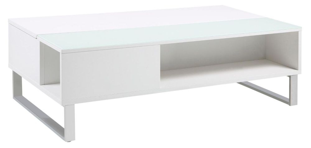 Product photograph of Alicia White 1 Lift Up 110cm Coffee Table from Choice Furniture Superstore.