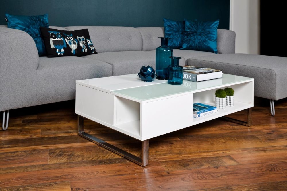 Product photograph of Alicia White 1 Lift Up 110cm Coffee Table from Choice Furniture Superstore.