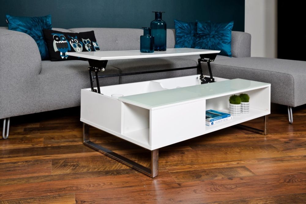 Product photograph of Alicia White 1 Lift Up 110cm Coffee Table from Choice Furniture Superstore.