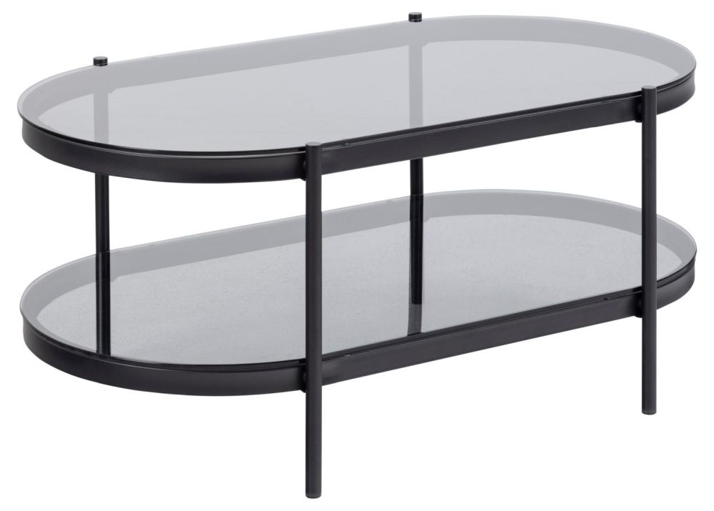 Product photograph of Briar Glass Top Oval Coffee Table from Choice Furniture Superstore.