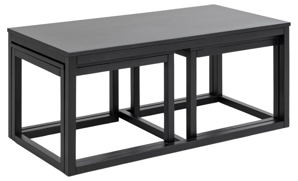 Product photograph of Cadiz Black Coffee Table Set Of 3 from Choice Furniture Superstore.