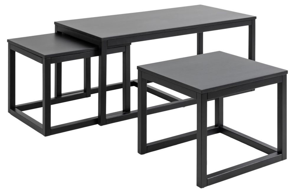 Product photograph of Cadiz Black Coffee Table Set Of 3 from Choice Furniture Superstore.