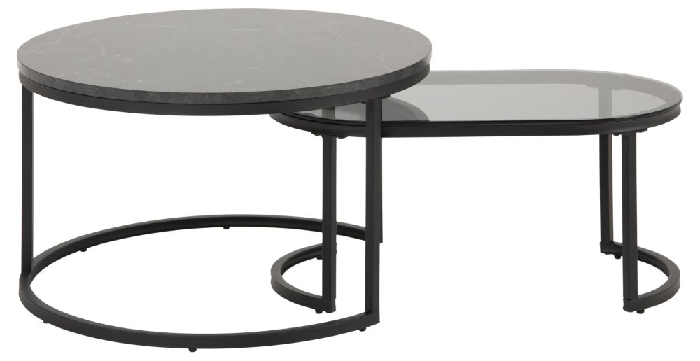 Product photograph of Soham Black Coffee Table Set Of 2 from Choice Furniture Superstore.