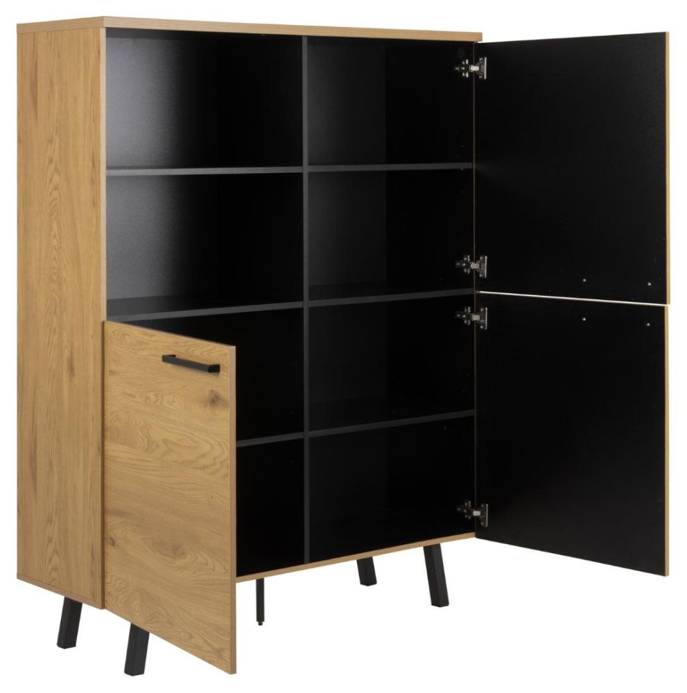 Product photograph of Mesick Oak 3 Door Hall Cabinet from Choice Furniture Superstore.