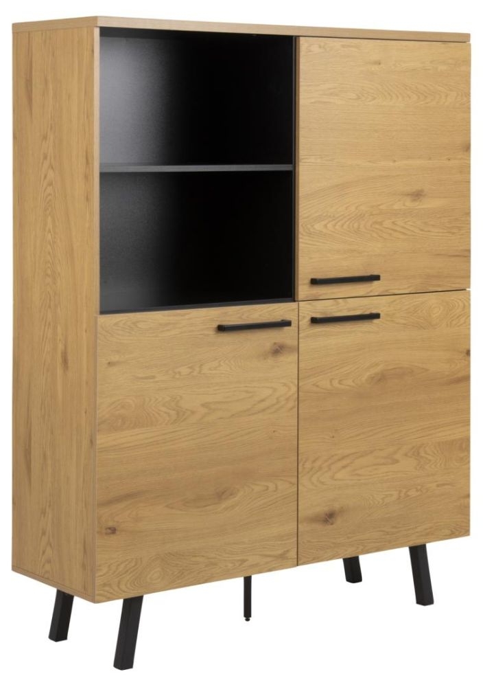 Product photograph of Mesick Oak 3 Door Hall Cabinet from Choice Furniture Superstore.