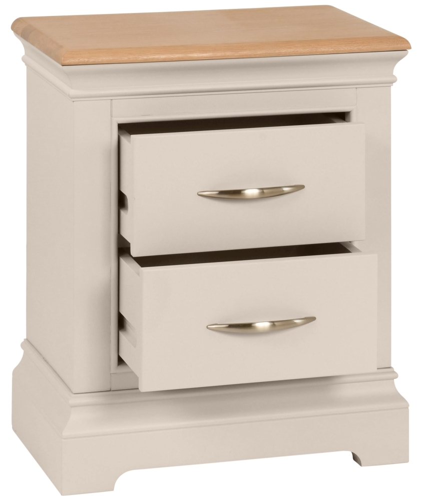 Product photograph of Annecy Cobblestone Grey Painted 2 Drawer Bedside Cabinet from Choice Furniture Superstore.