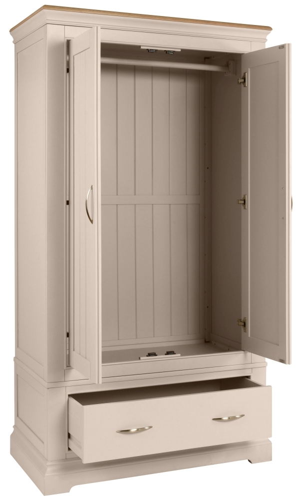 Product photograph of Annecy Painted 2 Door Double Wardrobe - Comes In Stone Painted White Painted And Bluestar Painted Options from Choice Furniture Superstore.