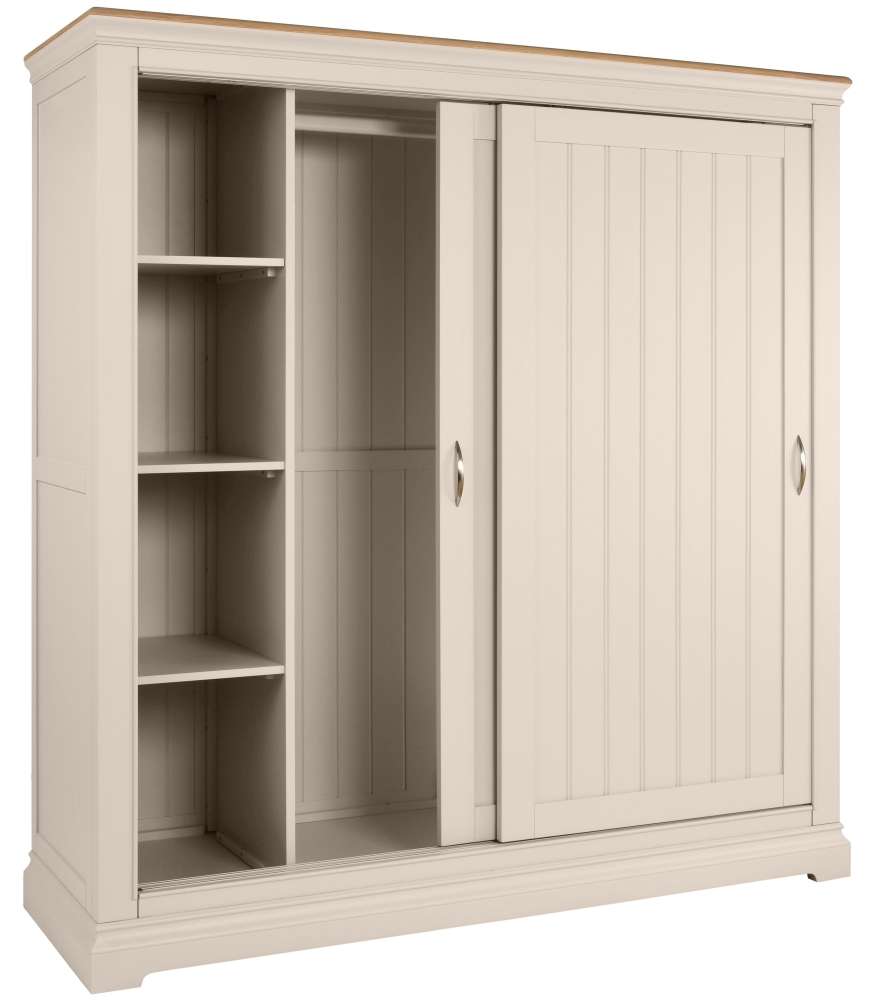 Product photograph of Annecy Painted Sliding Wardrobe - Comes In Stone Painted White Painted And Bluestar Painted Options from Choice Furniture Superstore.
