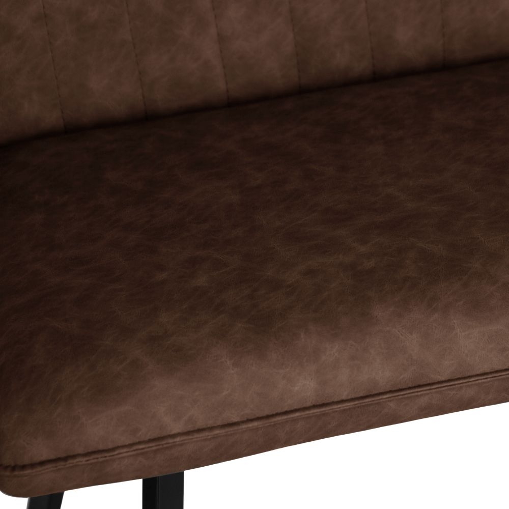 Product photograph of Brown Faux Leather 180cm Dining Bench from Choice Furniture Superstore.