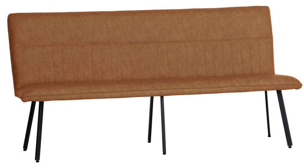 Product photograph of Tan Faux Leather 180cm Dining Bench from Choice Furniture Superstore.