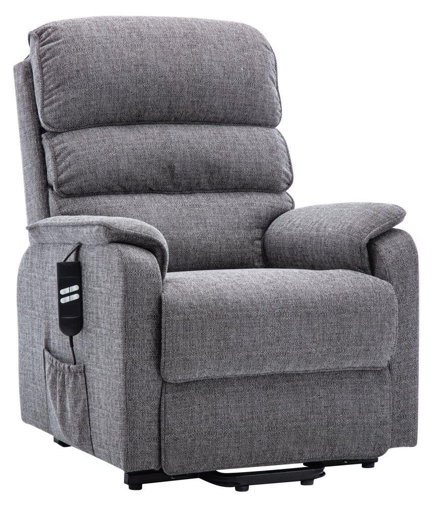 Product photograph of Gfa Valencia Lisbon Grey Fabric Riser Recliner Armchair from Choice Furniture Superstore.