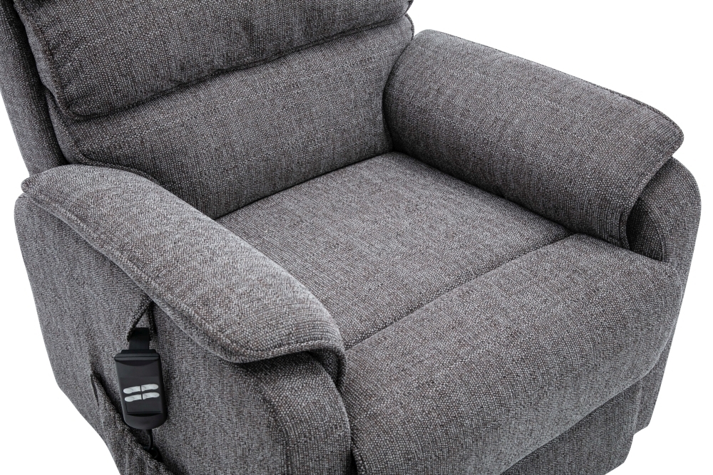 Product photograph of Gfa Valencia Lisbon Grey Fabric Riser Recliner Armchair from Choice Furniture Superstore.