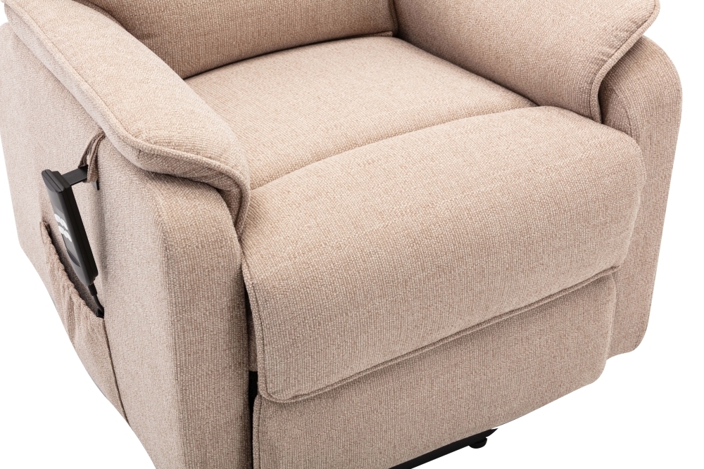 Product photograph of Gfa Valencia Lisbon Wheat Fabric Riser Recliner Armchair from Choice Furniture Superstore.