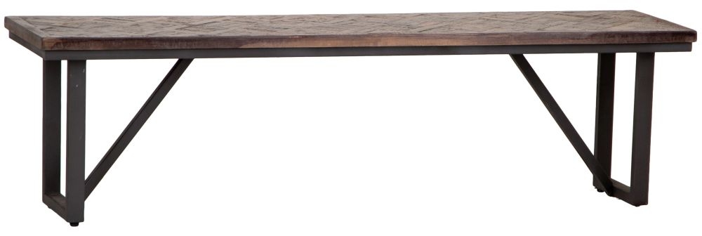 Product photograph of Cleona Chevron Top Teak Wood Dining Bench - 160cm from Choice Furniture Superstore.