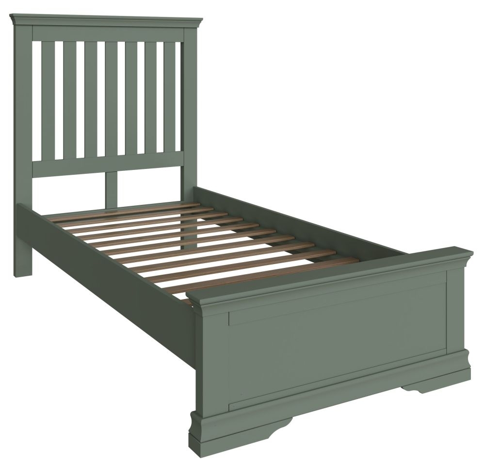 Product photograph of Chantilly Sage Green Painted 3ft Single Bed from Choice Furniture Superstore.