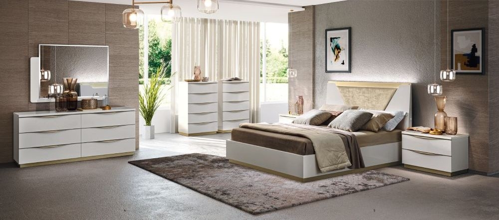 Product photograph of Camel Kharma Night White Italian Bed With Cushion Headboard from Choice Furniture Superstore.
