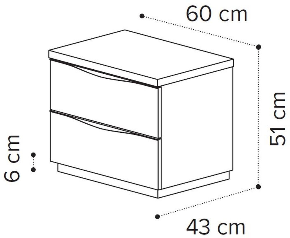 Product photograph of Modum Kharma White Italian 2 Drawer Bedside Cabinet from Choice Furniture Superstore.