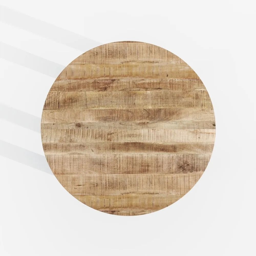 Product photograph of Dakota Mango Wood Dining Table Indian Light Natural Rustic Finish 120cm Round Top Seats 4 Diners from Choice Furniture Superstore.