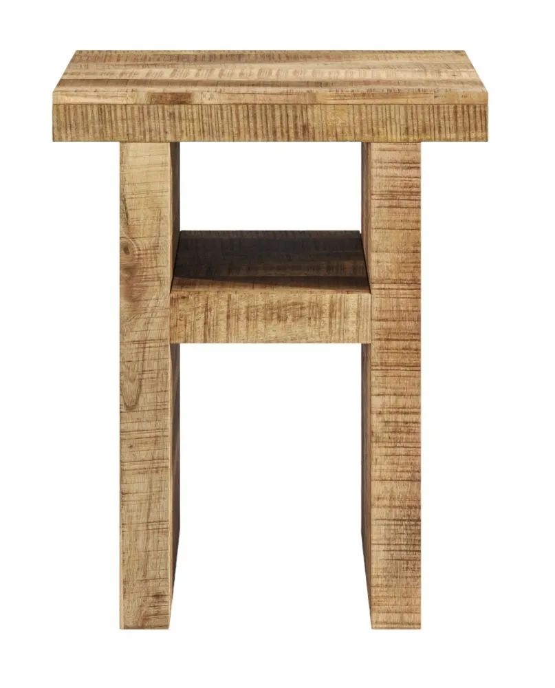Product photograph of Dakota Mango Wood Side Table Indian Light Natural Rustic Finish from Choice Furniture Superstore.