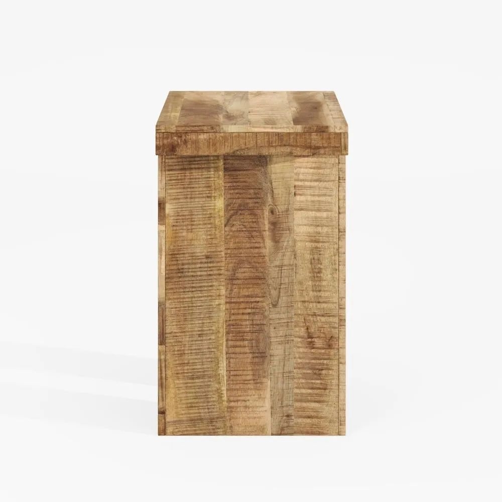 Product photograph of Dakota Mango Wood Side Table Indian Light Natural Rustic Finish from Choice Furniture Superstore.