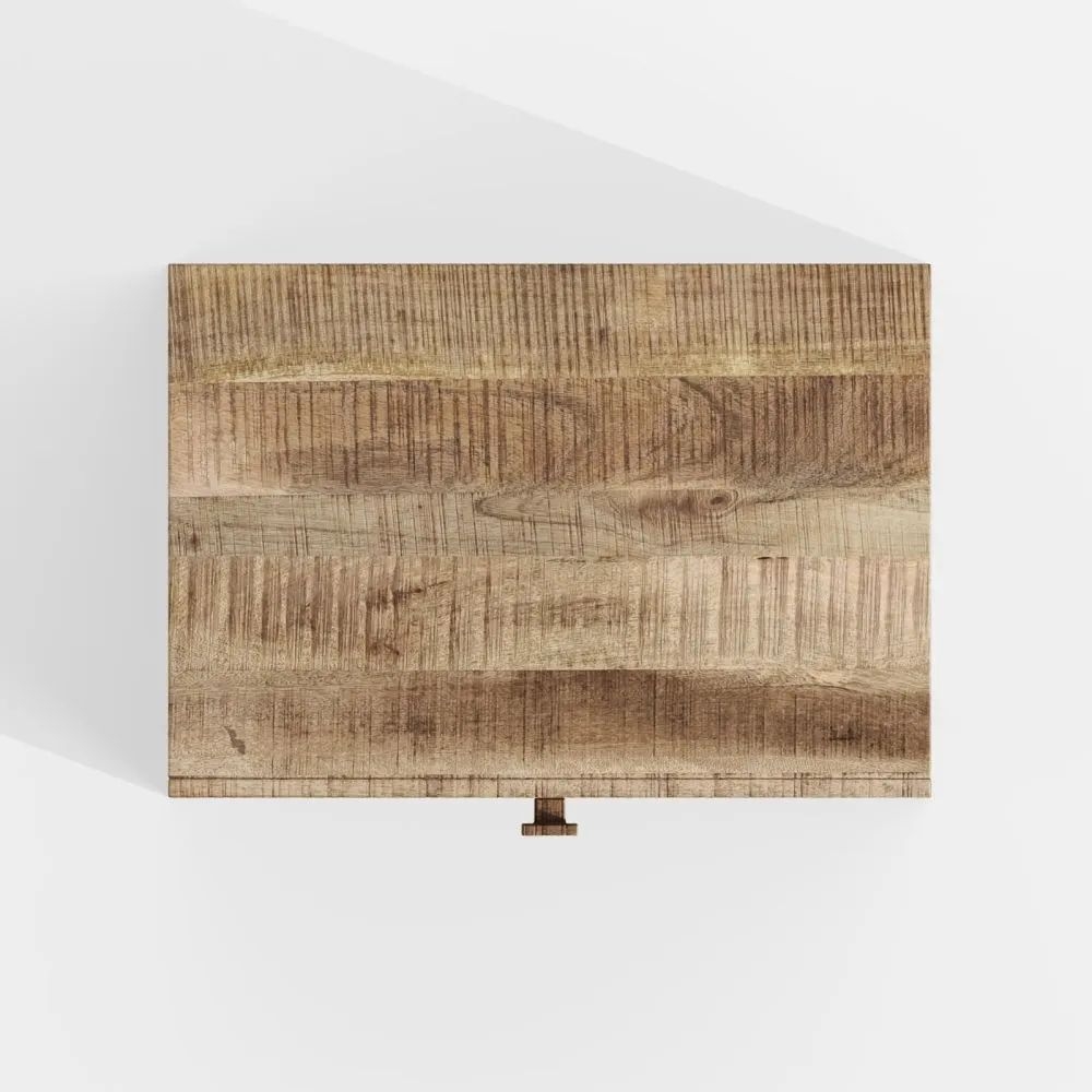 Dakota Mango Wood Hifi Cabinet, Indian Light Natural Rustic Finish 85cm