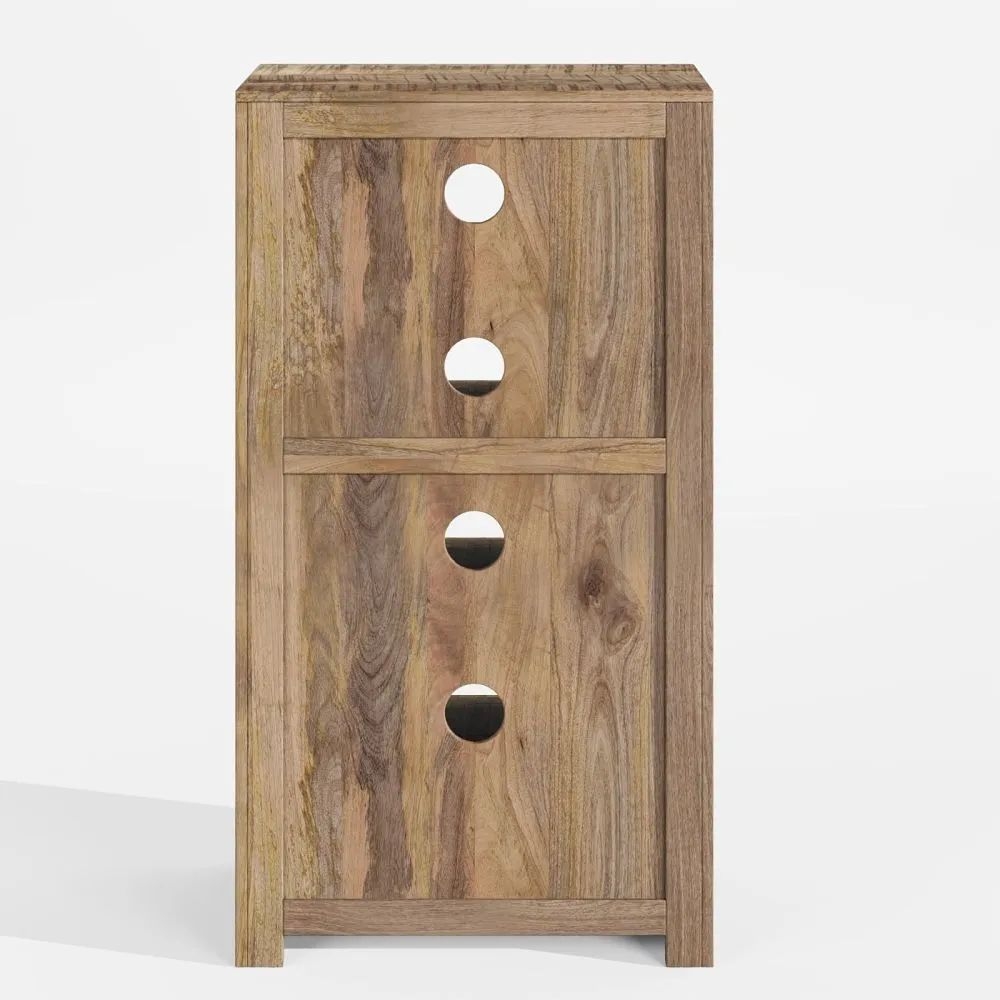 Product photograph of Dakota Mango Wood Hifi Cabinet Indian Light Natural Rustic Finish 85cm from Choice Furniture Superstore.