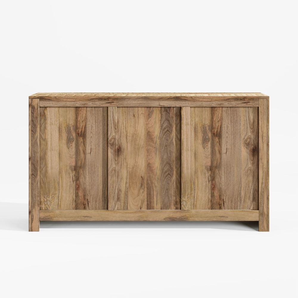 Dakota Mango Wood Sideboard, Indian Light Natural Rustic Finish, 135cm