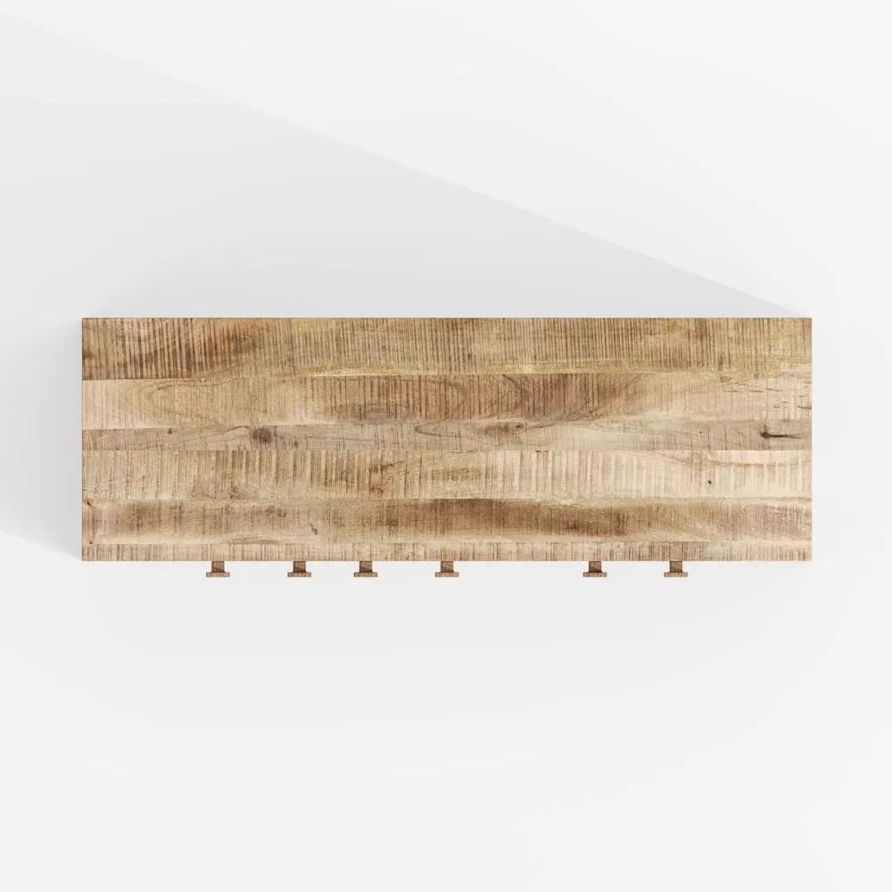 Product photograph of Dakota Mango Wood Sideboard Indian Light Natural Rustic Finish 135cm Medium Cabinet - 3 Door With 3 Drawers from Choice Furniture Superstore.