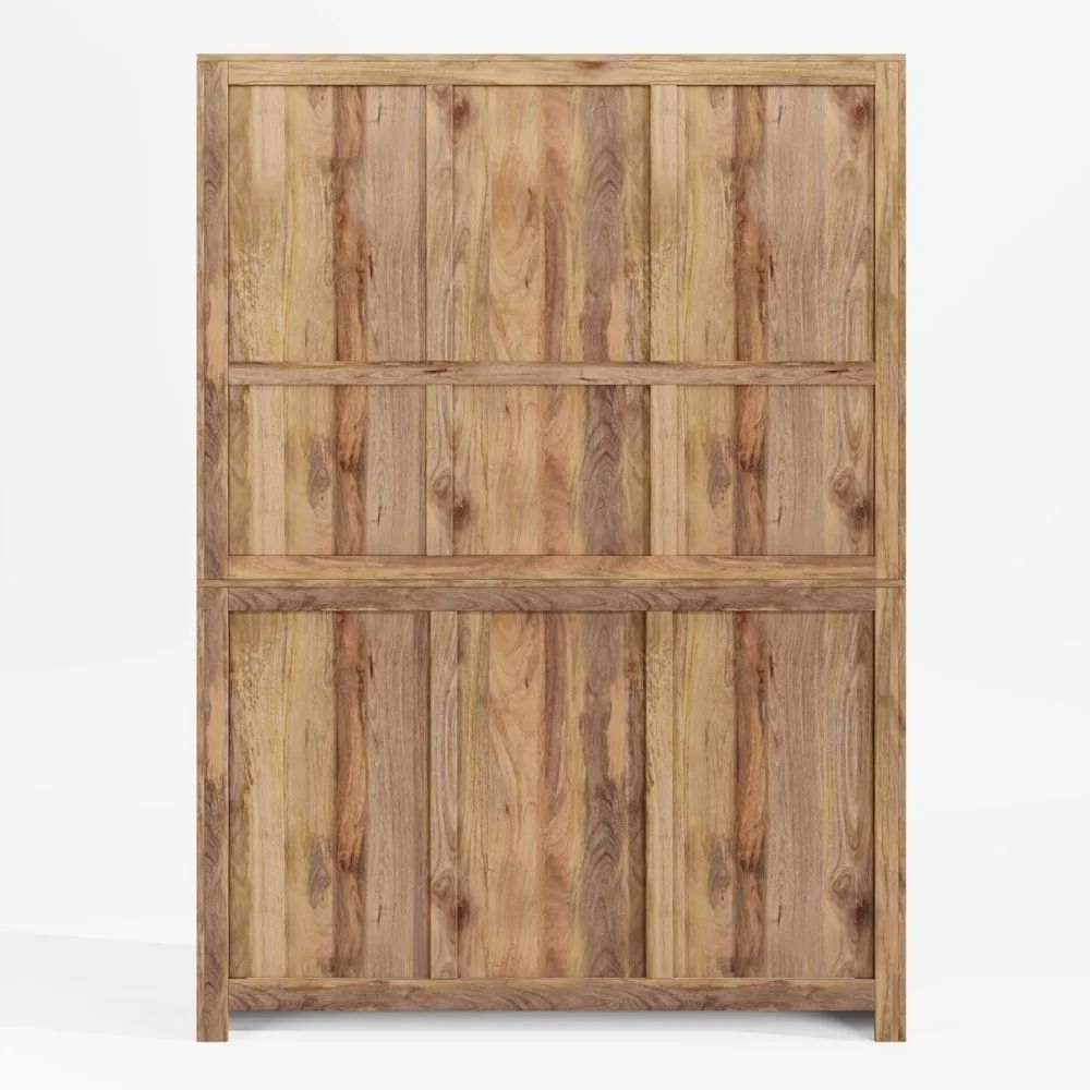Product photograph of Dakota Mango Wood Buffet Hutch Indian Light Natural Rustic Finish Large Kitchen Display Cabinet - Dresser Unit from Choice Furniture Superstore.
