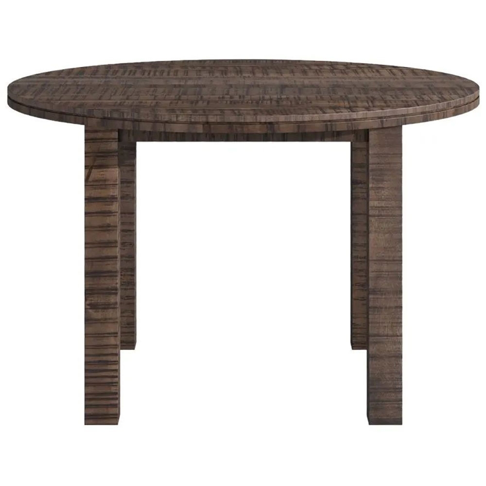 Product photograph of Clearance - Dakota Mango Wood Dining Table Indian Dark Walnut Rustic Finish 120cm Round Top Seats 4 Diners from Choice Furniture Superstore.
