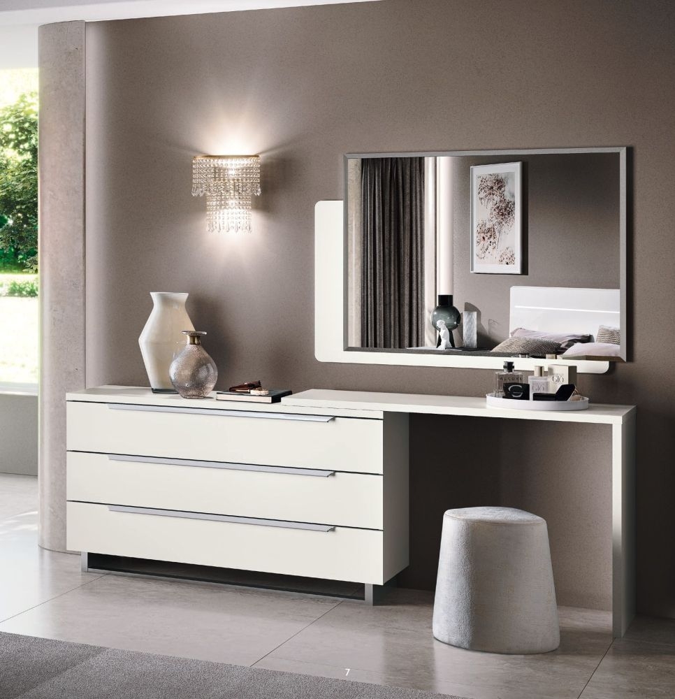 Product photograph of Camel Kimera Night White Italian 3 Drawer Dressing Table from Choice Furniture Superstore.