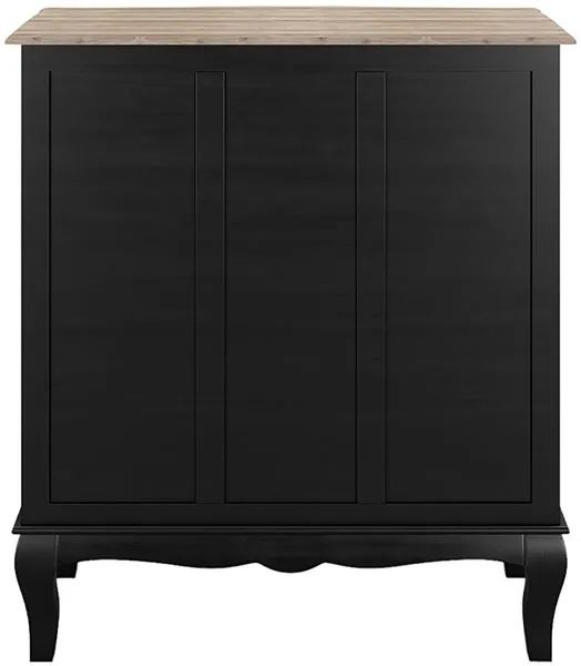 Product photograph of Clearance - Fleur French Style Black 2 3 Drawer Chest - Made In Solid Mango Wood from Choice Furniture Superstore.