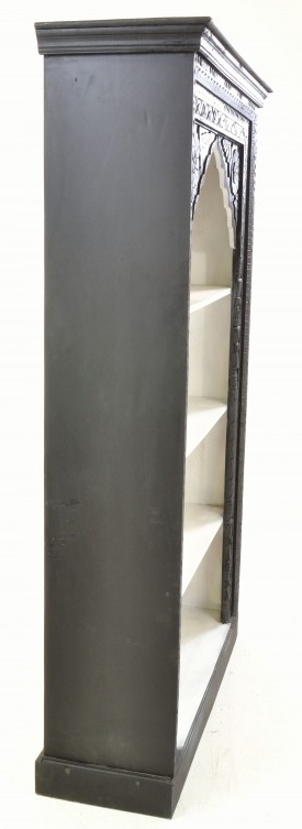 Product photograph of Ancient Mariner Carved Black Mango Wood Bookcase from Choice Furniture Superstore.