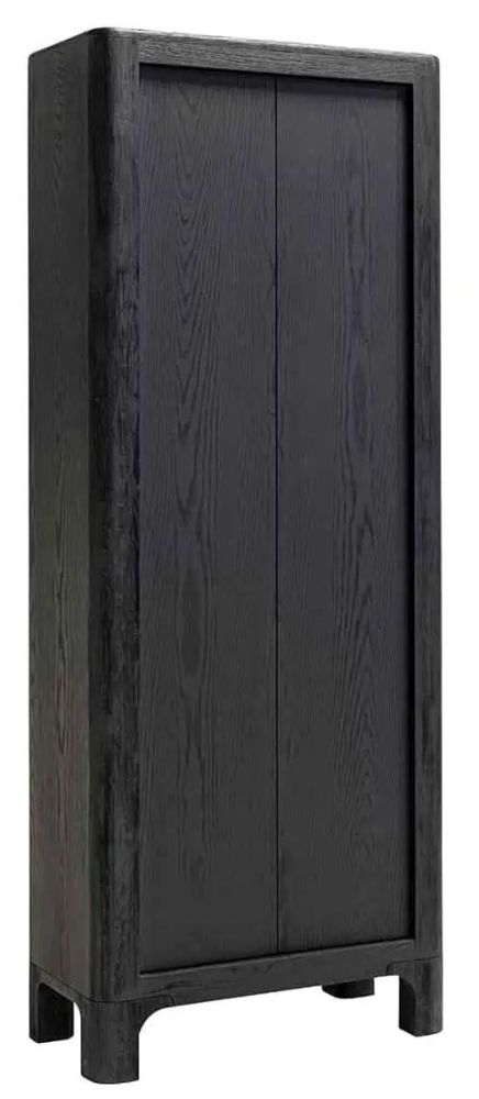 Product photograph of Baccarat Black Oak 2 Door Hall Cabinet from Choice Furniture Superstore.