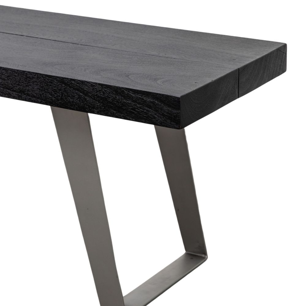 Product photograph of Newington Acacia Black Large Dining Bench from Choice Furniture Superstore.