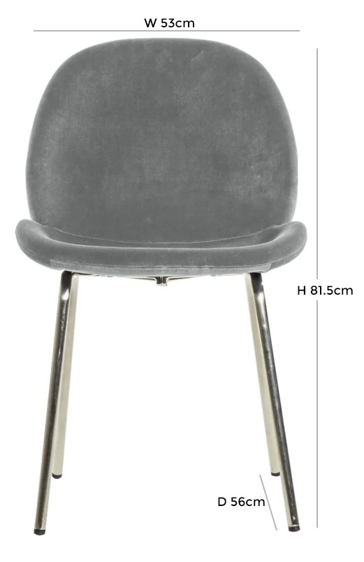 Product photograph of Set Of 2 Flanagan Light Grey Velvet Dining Chair from Choice Furniture Superstore.