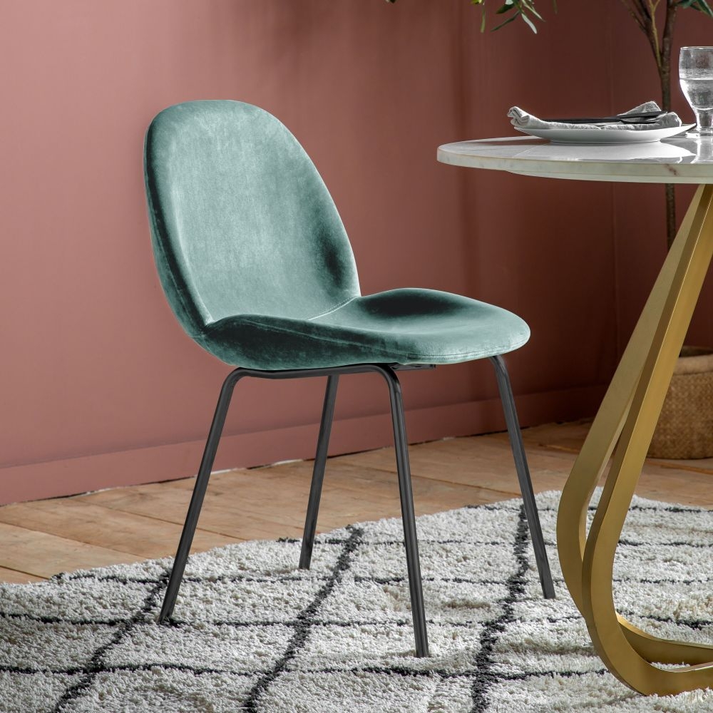 Product photograph of Flanagan Mint Velvet Dining Chair Sold In Pairs from Choice Furniture Superstore.