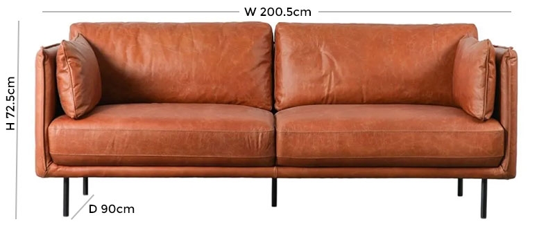 Product photograph of Perth Brown Leather 2 Seater Sofa from Choice Furniture Superstore.