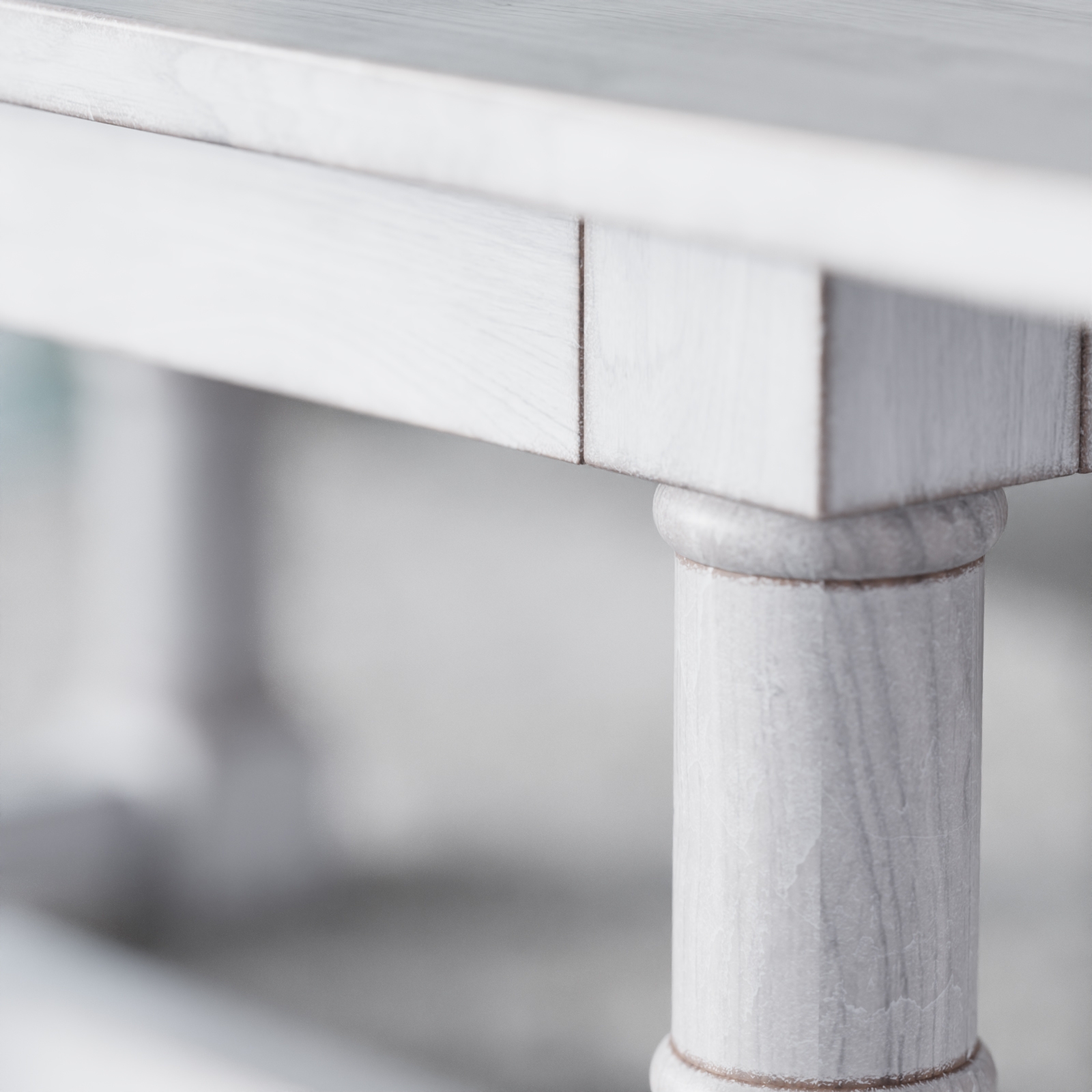 Country Mango Wood White Washed Coffee Table CFS Furniture UK